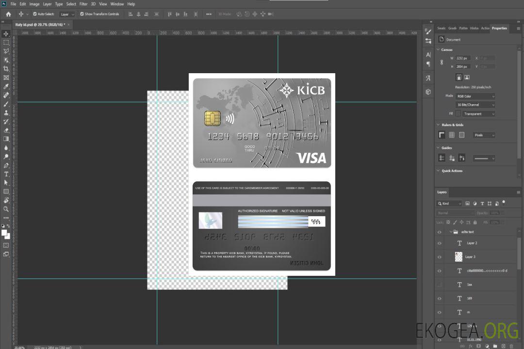 Kirghizistan KICB Bank visa carte classique template Kirghizistan KICB Bank visa carte classique template